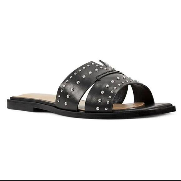 |Nine West| Black Studded Slide Sandals Like New! - Picture 1 of 7